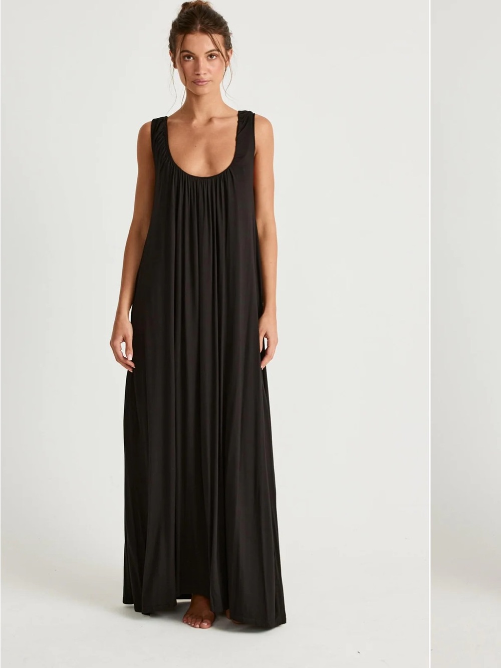 Charcoal Selena Maxi Dress Bamboo Blend Sleeveless Black Size US 6 AU 10 NWT